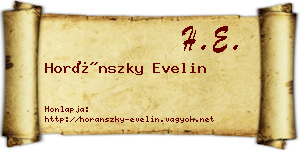 Horánszky Evelin névjegykártya